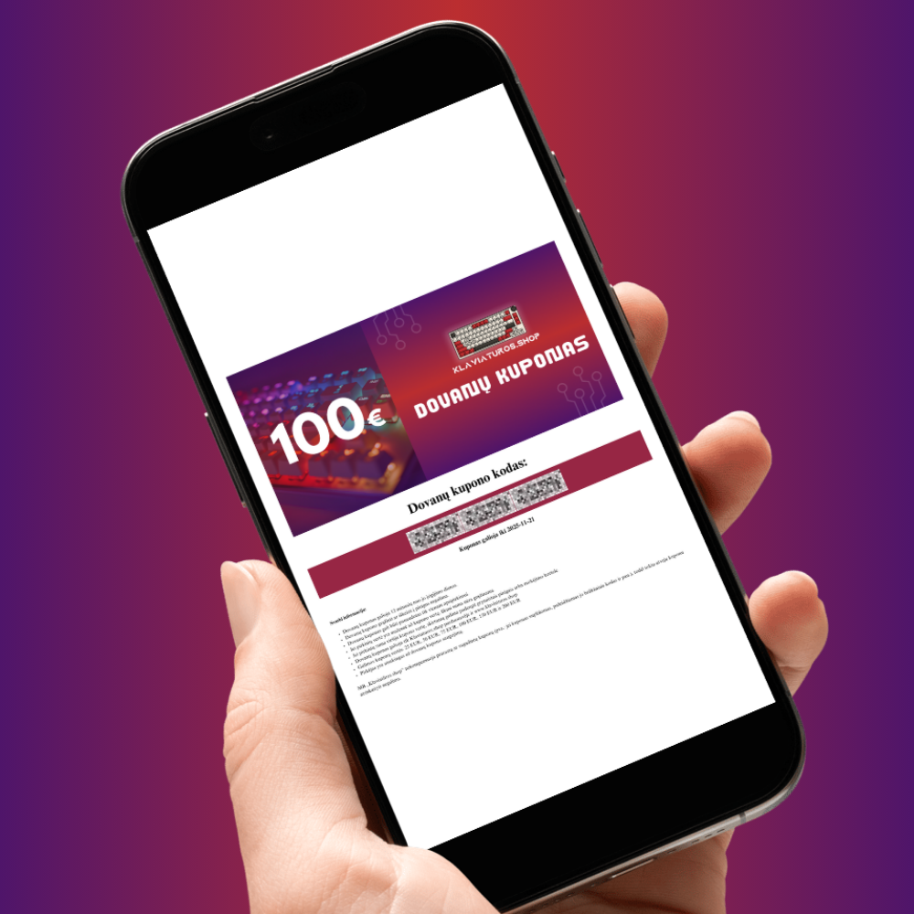 Dovanų kuponas Klaviaturos.shop (4) (1) Elektrooniline kinkekaart 100 EUR - Image 1
