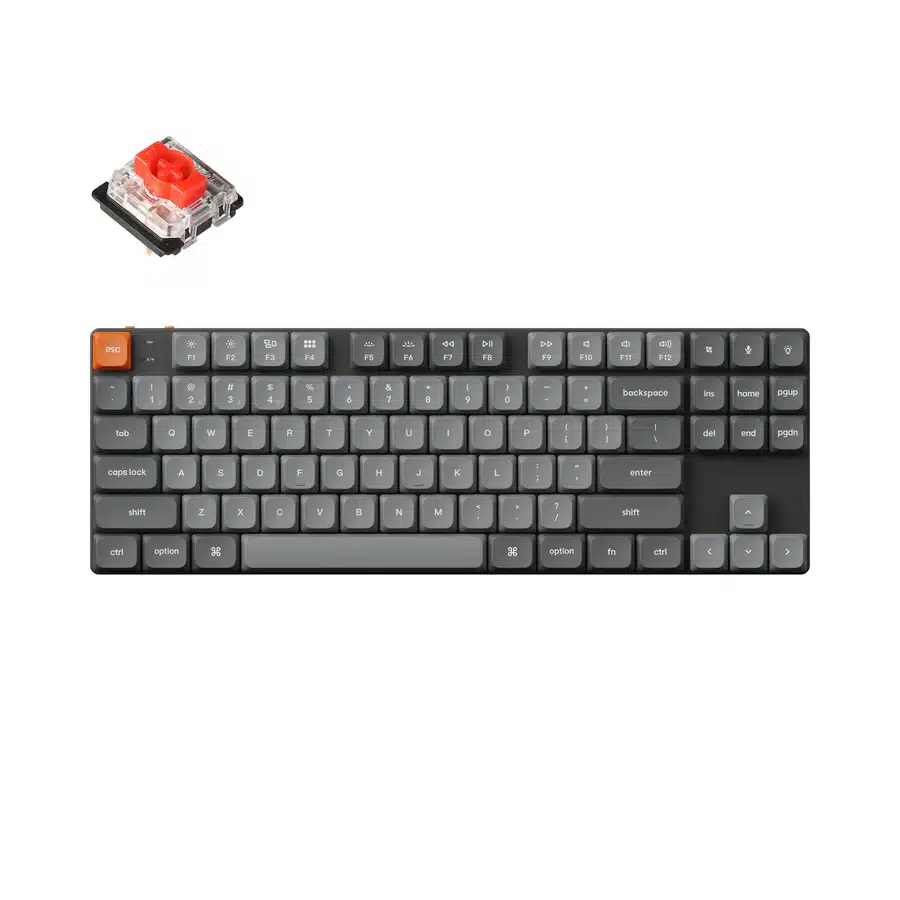 Keychron-K1-Max-QMK-VIA-Wireless-Custom-Mechanical-Keyboard-TKL-Layout-Fully-Assembled-for-Mac-Windows-Linux-Gateron-Low-Profile-Red Madala profiiliga klaviatuur Keychron K1 Max (must) - Image 1